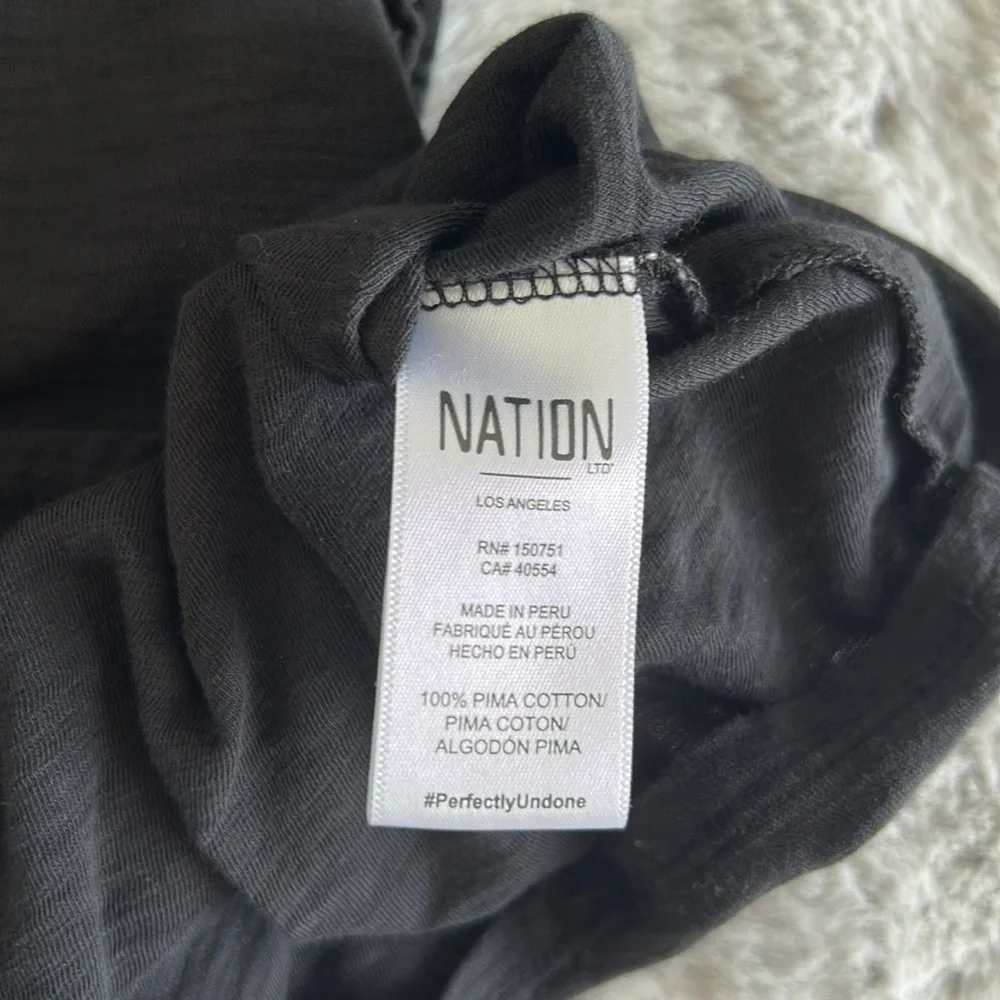 NATION LTD Paulette Tank Reverse Slub In Jet Black L - Picture 7 of 9